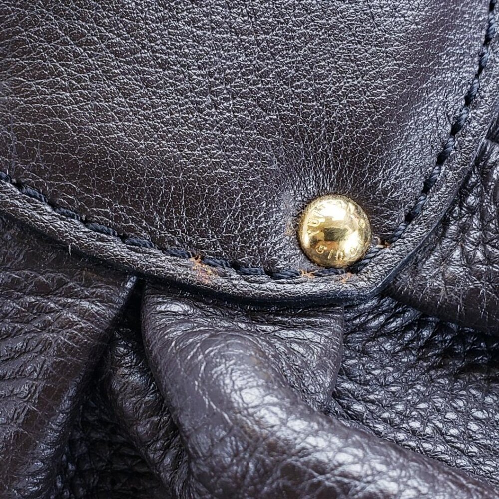 Louis Vuitton Mahina XL Hobo Perforated Leather Shoulder Bag - Brown / Gold - Picture 9 of 12